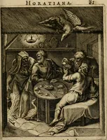 An illustration from Othonis VaenI Emblemata Horatiana : imaginibus in aes incisis : atque latino, germanico, gallico et belgico carmine illustrata (1684)