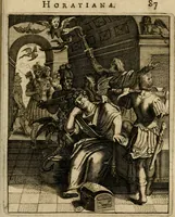 An illustration from Othonis VaenI Emblemata Horatiana : imaginibus in aes incisis : atque latino, germanico, gallico et belgico carmine illustrata (1684)