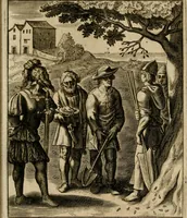 An illustration from Othonis VaenI Emblemata Horatiana : imaginibus in aes incisis : atque latino, germanico, gallico et belgico carmine illustrata (1684)