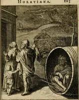 An illustration from Othonis VaenI Emblemata Horatiana : imaginibus in aes incisis : atque latino, germanico, gallico et belgico carmine illustrata (1684)