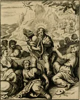 An illustration from Othonis VaenI Emblemata Horatiana : imaginibus in aes incisis : atque latino, germanico, gallico et belgico carmine illustrata (1684)