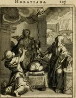 An illustration from Othonis VaenI Emblemata Horatiana : imaginibus in aes incisis : atque latino, germanico, gallico et belgico carmine illustrata (1684)