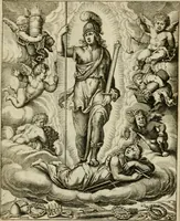 An illustration from Othonis VaenI Emblemata Horatiana : imaginibus in aes incisis : atque latino, germanico, gallico et belgico carmine illustrata (1684)