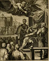 An illustration from Othonis VaenI Emblemata Horatiana : imaginibus in aes incisis : atque latino, germanico, gallico et belgico carmine illustrata (1684)