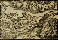 An illustration from Ouidio istorico, politico, morale : breuemente spiegato, e delineato con artificiose figure, accresciuta questa quinta impressione di nuoue allegorie (1696)