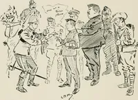 An illustration from Our battalion : being some slight impressions of His Majesty's Auxiliary Forces, in camp and elsewhere (1902)