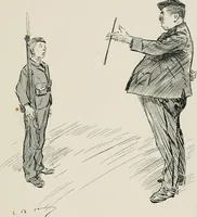 An illustration from Our battalion : being some slight impressions of His Majesty's Auxiliary Forces, in camp and elsewhere (1902)