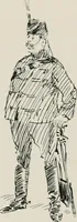 An illustration from Our battalion : being some slight impressions of His Majesty's Auxiliary Forces, in camp and elsewhere (1902)