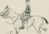 An illustration from Our battalion : being some slight impressions of His Majesty's Auxiliary Forces, in camp and elsewhere (1902)