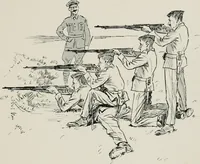 An illustration from Our battalion : being some slight impressions of His Majesty's Auxiliary Forces, in camp and elsewhere (1902)