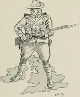 An illustration from Our battalion : being some slight impressions of His Majesty's Auxiliary Forces, in camp and elsewhere (1902)