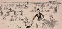 An illustration from Our battalion : being some slight impressions of His Majesty's Auxiliary Forces, in camp and elsewhere (1902)