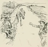 An illustration from Our battalion : being some slight impressions of His Majesty's Auxiliary Forces, in camp and elsewhere (1902)