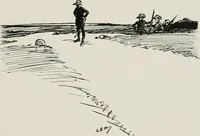 An illustration from Our battalion : being some slight impressions of His Majesty's Auxiliary Forces, in camp and elsewhere (1902)