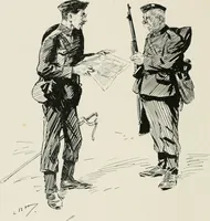 An illustration from Our battalion : being some slight impressions of His Majesty's Auxiliary Forces, in camp and elsewhere (1902)