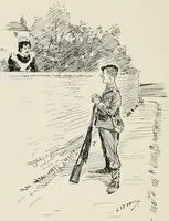 An illustration from Our battalion : being some slight impressions of His Majesty's Auxiliary Forces, in camp and elsewhere (1902)
