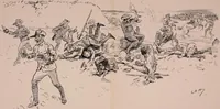 An illustration from Our battalion : being some slight impressions of His Majesty's Auxiliary Forces, in camp and elsewhere (1902)