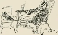 An illustration from Our battalion : being some slight impressions of His Majesty's Auxiliary Forces, in camp and elsewhere (1902)
