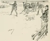 An illustration from Our battalion : being some slight impressions of His Majesty's Auxiliary Forces, in camp and elsewhere (1902)