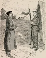 An illustration from Our battalion : being some slight impressions of His Majesty's Auxiliary Forces, in camp and elsewhere (1902)