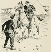 An illustration from Our battalion : being some slight impressions of His Majesty's Auxiliary Forces, in camp and elsewhere (1902)