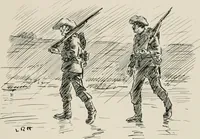 An illustration from Our battalion : being some slight impressions of His Majesty's Auxiliary Forces, in camp and elsewhere (1902)