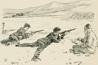 An illustration from Our battalion : being some slight impressions of His Majesty's Auxiliary Forces, in camp and elsewhere (1902)