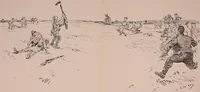 An illustration from Our battalion : being some slight impressions of His Majesty's Auxiliary Forces, in camp and elsewhere (1902)