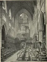 An illustration from Our English cathedrals ; their architectural beauties and characteristics, and their historical associations popularly described, together with chapters on the cathedral in mediaeval and in modern times, and in English poetry and prose; withmaps, plans, and numerous illustrations from photographs (1911)