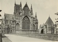 An illustration from Our English cathedrals ; their architectural beauties and characteristics, and their historical associations popularly described, together with chapters on the cathedral in mediaeval and in modern times, and in English poetry and prose; withmaps, plans, and numerous illustrations from photographs (1911)