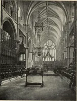 An illustration from Our English cathedrals ; their architectural beauties and characteristics, and their historical associations popularly described, together with chapters on the cathedral in mediaeval and in modern times, and in English poetry and prose; withmaps, plans, and numerous illustrations from photographs (1911)