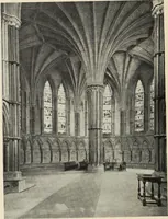 An illustration from Our English cathedrals ; their architectural beauties and characteristics, and their historical associations popularly described, together with chapters on the cathedral in mediaeval and in modern times, and in English poetry and prose; withmaps, plans, and numerous illustrations from photographs (1911)
