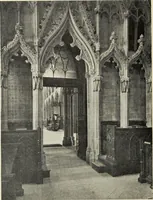 An illustration from Our English cathedrals ; their architectural beauties and characteristics, and their historical associations popularly described, together with chapters on the cathedral in mediaeval and in modern times, and in English poetry and prose; withmaps, plans, and numerous illustrations from photographs (1911)