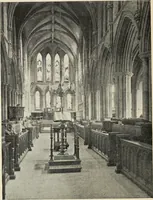 An illustration from Our English cathedrals ; their architectural beauties and characteristics, and their historical associations popularly described, together with chapters on the cathedral in mediaeval and in modern times, and in English poetry and prose; withmaps, plans, and numerous illustrations from photographs (1911)