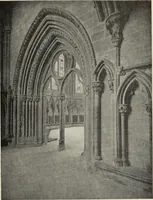 An illustration from Our English cathedrals ; their architectural beauties and characteristics, and their historical associations popularly described, together with chapters on the cathedral in mediaeval and in modern times, and in English poetry and prose; withmaps, plans, and numerous illustrations from photographs (1911)