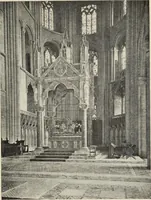 An illustration from Our English cathedrals ; their architectural beauties and characteristics, and their historical associations popularly described, together with chapters on the cathedral in mediaeval and in modern times, and in English poetry and prose; withmaps, plans, and numerous illustrations from photographs (1911)