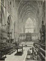 An illustration from Our English cathedrals ; their architectural beauties and characteristics, and their historical associations popularly described, together with chapters on the cathedral in mediaeval and in modern times, and in English poetry and prose; withmaps, plans, and numerous illustrations from photographs (1911)