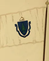 An illustration from Our flag : its history and its anniversaries, together with a list of patriotic days and holidays, a calendar of American history, and the laws and etiquette of the flag : the flag, the coat-of-arms, and the great seal of the Commonwealth of Massachusetts (1917)