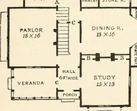 An illustration from Our homes and their adornments, or, How to build, finish, furnish and adorn a home, containing practical instructions for the building of homes, interior decoration, wood carving, scroll sawing, house painting, window hangings, screens, curtains, window gardening, incidental decorations, decorative-art needle-work, and economic landscape gardening; to which is added a household compendium of new, practical and valuable recipes, the whole being designed to make happy homes for happy people (1883)