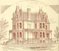 An illustration from Our homes and their adornments, or, How to build, finish, furnish and adorn a home, containing practical instructions for the building of homes, interior decoration, wood carving, scroll sawing, house painting, window hangings, screens, curtains, window gardening, incidental decorations, decorative-art needle-work, and economic landscape gardening; to which is added a household compendium of new, practical and valuable recipes, the whole being designed to make happy homes for happy people (1883)