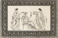 An illustration from Outlines from the figures and compositions upon the Greek, Roman, and Etruscan vases of the late Sir William Hamilton; with engraved borders (1804)
