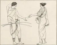 Picture 23 of 64 from Outlines from the figures and compositions upon the Greek, Roman, and Etruscan vases of the late Sir William Hamilton; with engraved borders (1804), leaf 82
