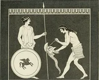 An illustration from Outlines from the figures and compositions upon the Greek, Roman, and Etruscan vases of the late Sir William Hamilton with engraved borders (1804)