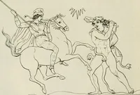 An illustration from Outlines from the figures and compositions upon the Greek, Roman, and Etruscan vases of the late Sir William Hamilton with engraved borders (1804)