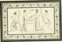 An illustration from Outlines from the figures and compositions upon the Greek, Roman, and Etruscan vases of the late Sir William Hamilton with engraved borders (1804)