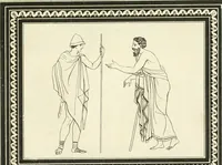 An illustration from Outlines from the figures and compositions upon the Greek, Roman, and Etruscan vases of the late Sir William Hamilton with engraved borders (1804)