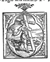 An illustration from L'honesto essempio del uertuoso desiderio che hanno le donne di nobil ingegno, circa la imparare i punti tagliati a fogliami (1550)