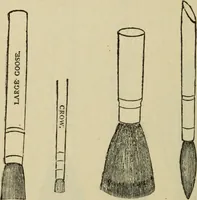 An illustration from The painters' encyclopædia. Containing definitions of all important words in the art of plain and artistic painting, with details of practice in coach, carriage, railway car, house, sign and ornamental painting, including graining, marbling ... and valuable hints and helps in scene painting, porcelain painting, plain painting, distemper painting, and all work in which a brush, pencil or palette is used (1887)