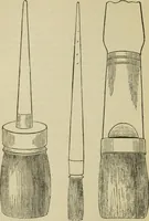 An illustration from The painters' encyclopædia. Containing definitions of all important words in the art of plain and artistic painting, with details of practice in coach, carriage, railway car, house, sign and ornamental painting, including graining, marbling ... and valuable hints and helps in scene painting, porcelain painting, plain painting, distemper painting, and all work in which a brush, pencil or palette is used (1887)