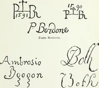 An illustration from Painters and their works: a dictionary of great artists who are not now alive, giving their names, lives, and the prices paid for their works at auctions (1896)